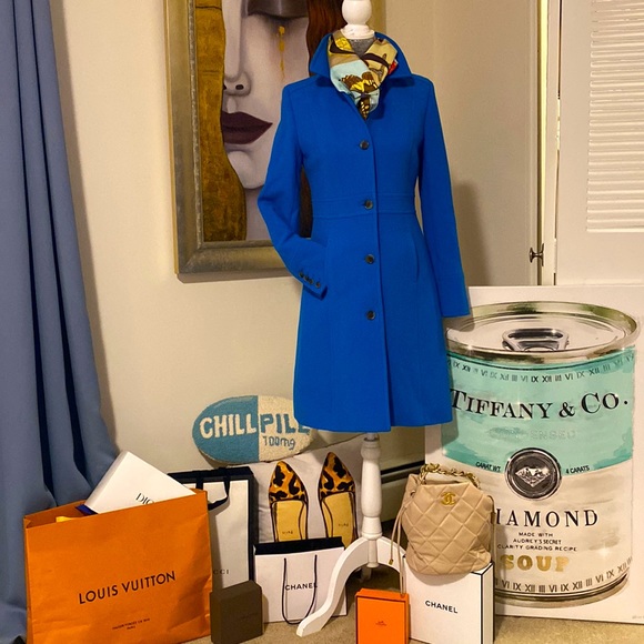 J.Crew Lady Day Coat Thinsulate Gorgeous Bright Blue size 4 - Picture 3 of 6